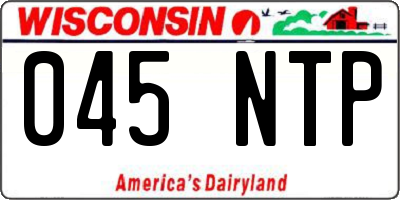 WI license plate 045NTP