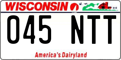 WI license plate 045NTT