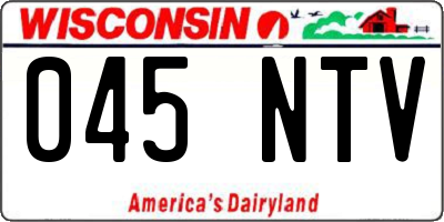 WI license plate 045NTV