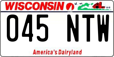 WI license plate 045NTW