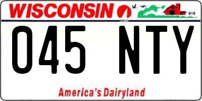 WI license plate 045NTY