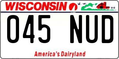 WI license plate 045NUD