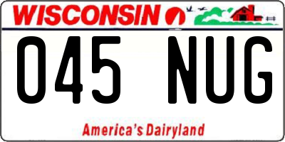 WI license plate 045NUG