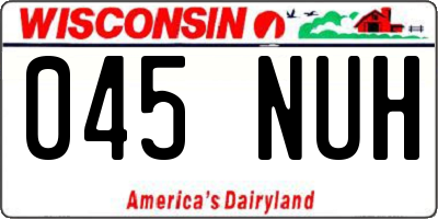 WI license plate 045NUH