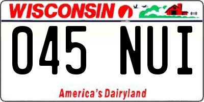 WI license plate 045NUI
