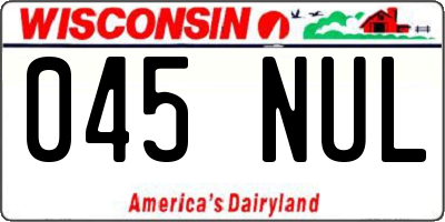 WI license plate 045NUL
