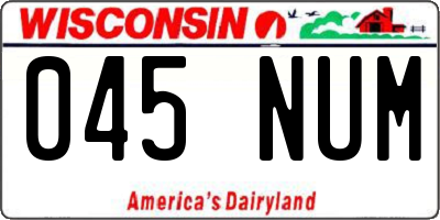 WI license plate 045NUM