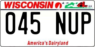 WI license plate 045NUP