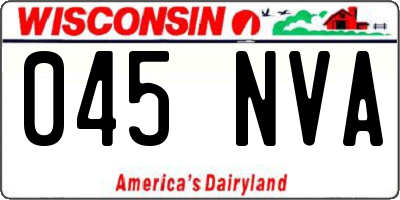 WI license plate 045NVA