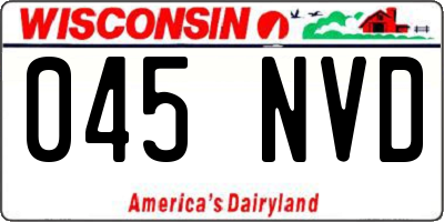WI license plate 045NVD