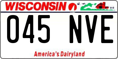 WI license plate 045NVE