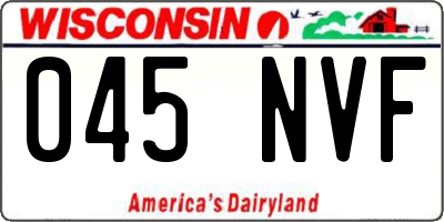 WI license plate 045NVF