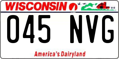 WI license plate 045NVG