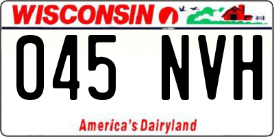 WI license plate 045NVH