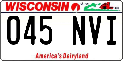 WI license plate 045NVI