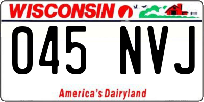 WI license plate 045NVJ