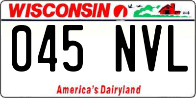 WI license plate 045NVL