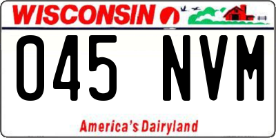 WI license plate 045NVM