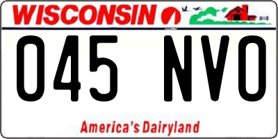 WI license plate 045NVO