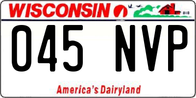 WI license plate 045NVP