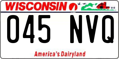 WI license plate 045NVQ