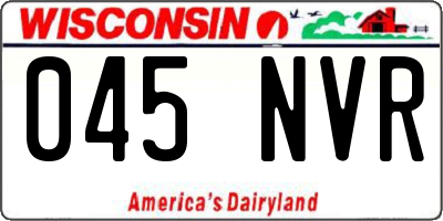 WI license plate 045NVR