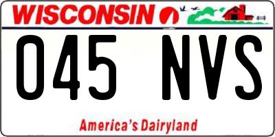 WI license plate 045NVS