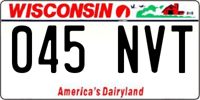 WI license plate 045NVT