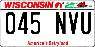 WI license plate 045NVU