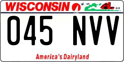 WI license plate 045NVV