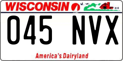 WI license plate 045NVX