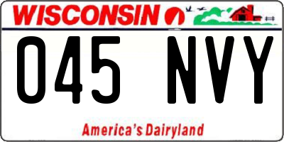 WI license plate 045NVY