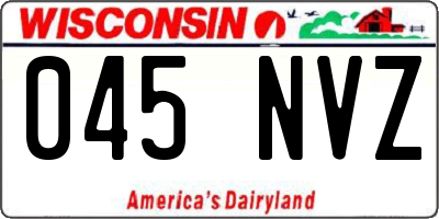 WI license plate 045NVZ