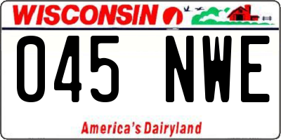WI license plate 045NWE