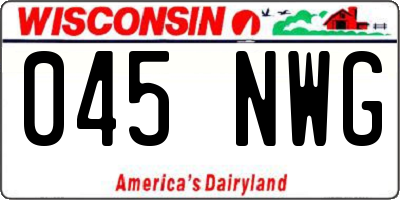 WI license plate 045NWG