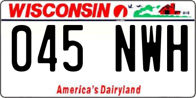 WI license plate 045NWH