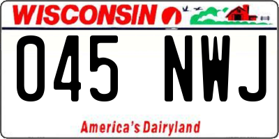 WI license plate 045NWJ