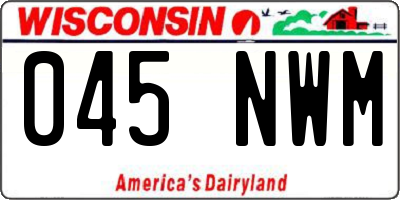 WI license plate 045NWM