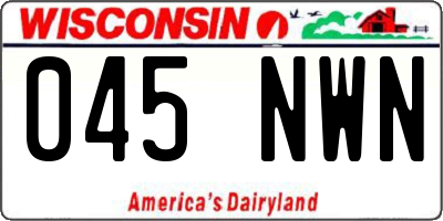 WI license plate 045NWN
