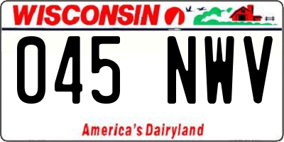 WI license plate 045NWV