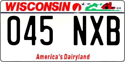 WI license plate 045NXB