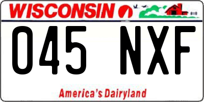 WI license plate 045NXF