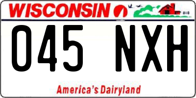 WI license plate 045NXH