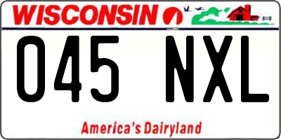 WI license plate 045NXL