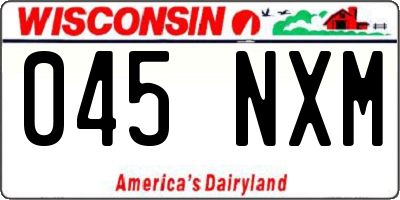WI license plate 045NXM