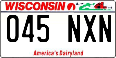 WI license plate 045NXN