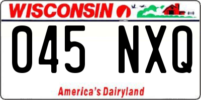 WI license plate 045NXQ
