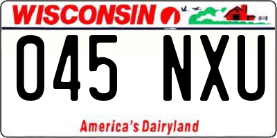 WI license plate 045NXU