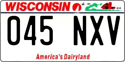 WI license plate 045NXV