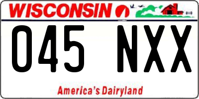 WI license plate 045NXX